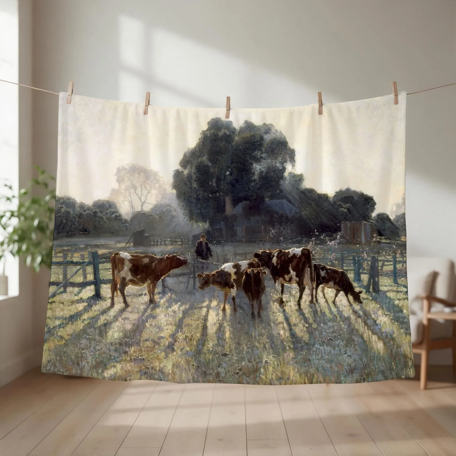Painting Spring Frost by Elioth Gruner Throw Blanket For Sofa Thin Warm Multi-Purpose Decoratives Blankets
