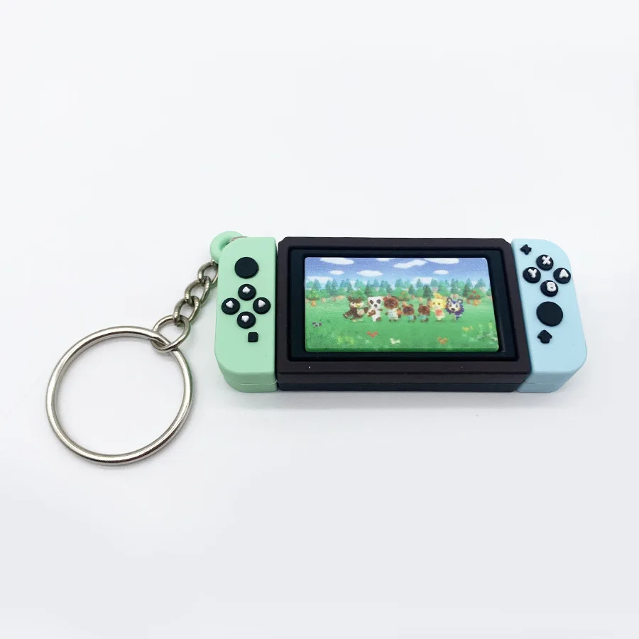 Game Machine Keychains For  Switch NS Keyring Charm Bag Pendant Soft Rubber PVC Key Chains Gaming Keychain Toys