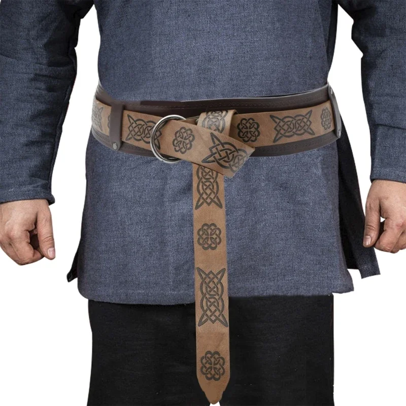 

Middle Ages Waistband Perfect for Costume Parties Gatherings Cosplay Brown Belt Embossed Belt Brown Waistband