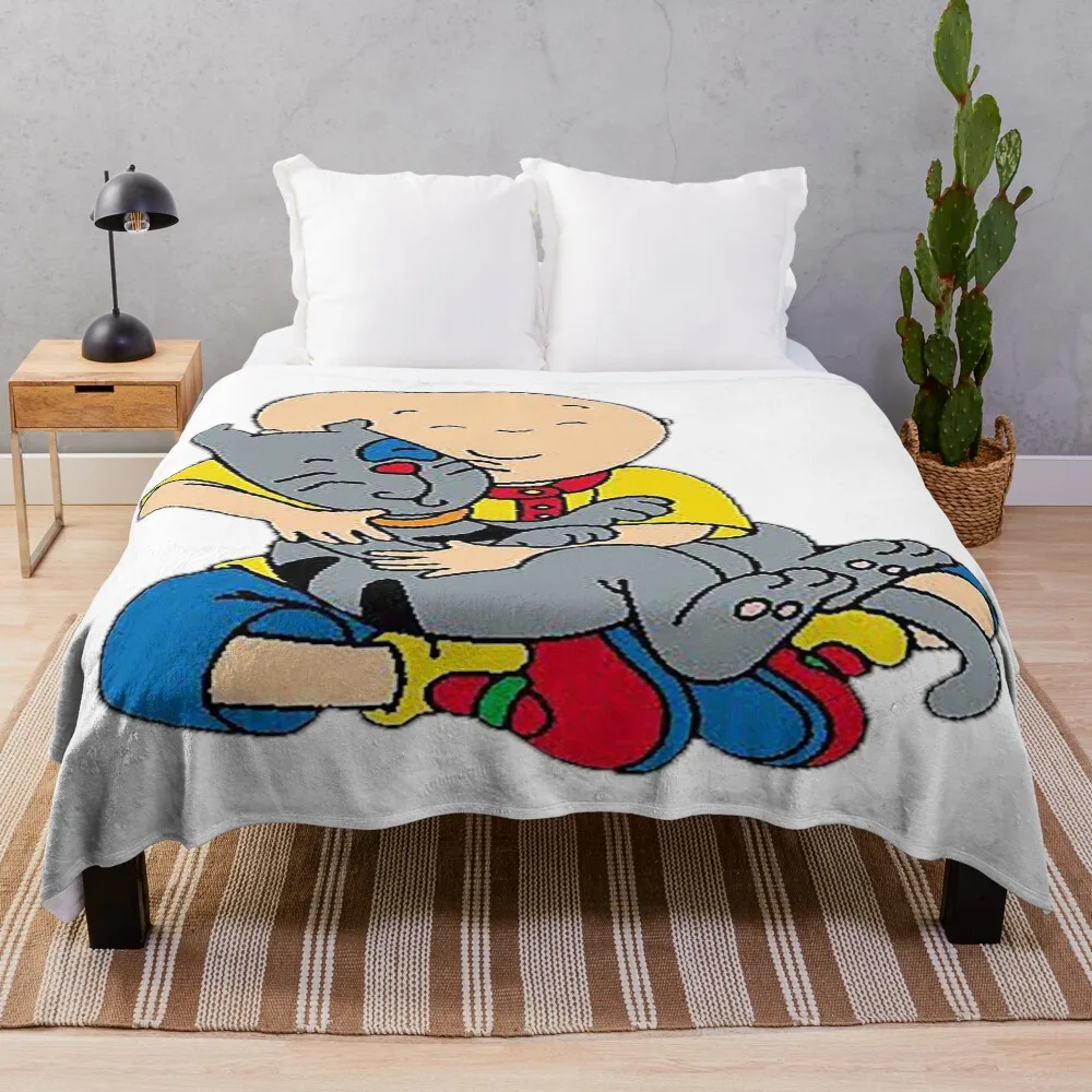 

caillou, caillou and dog Throw Blanket Luxurious Soft Blanket Holiday Gift for Family