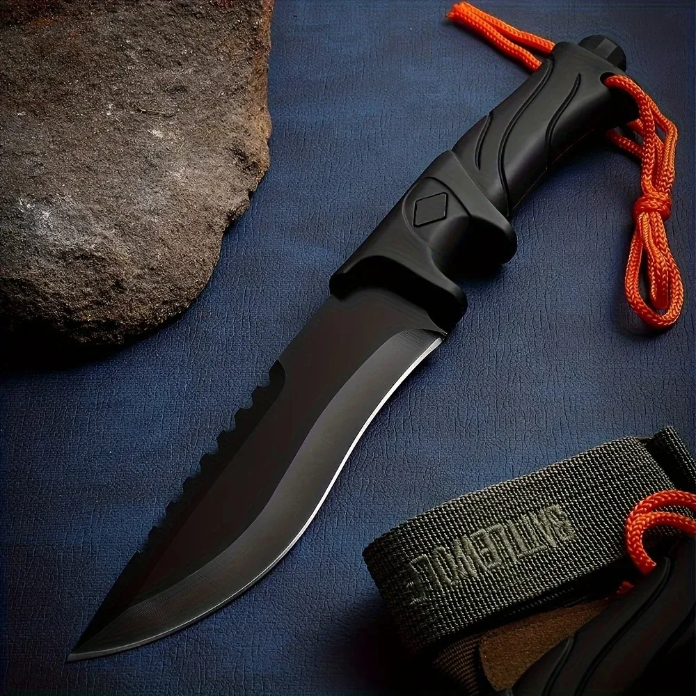 Outdoor Knife - Compact Straight Blade, Pocket-Sized for Wilderness, Portable Meat-Cutting Sharp Hunting Knife