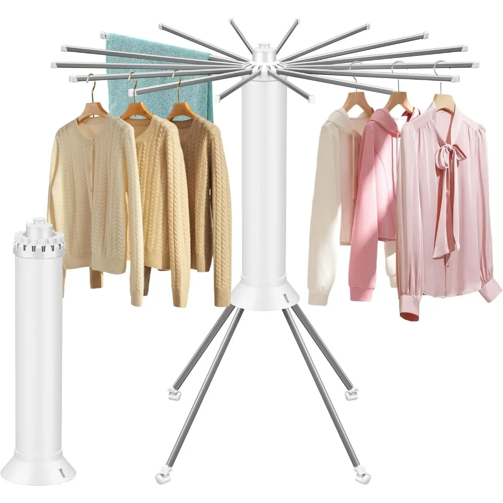 

Foldable Clothes Drying Rack with Wheels, Heavy-Duty Laundry Rack for Indoor Outdoor Use, Space-Saving Portable Design