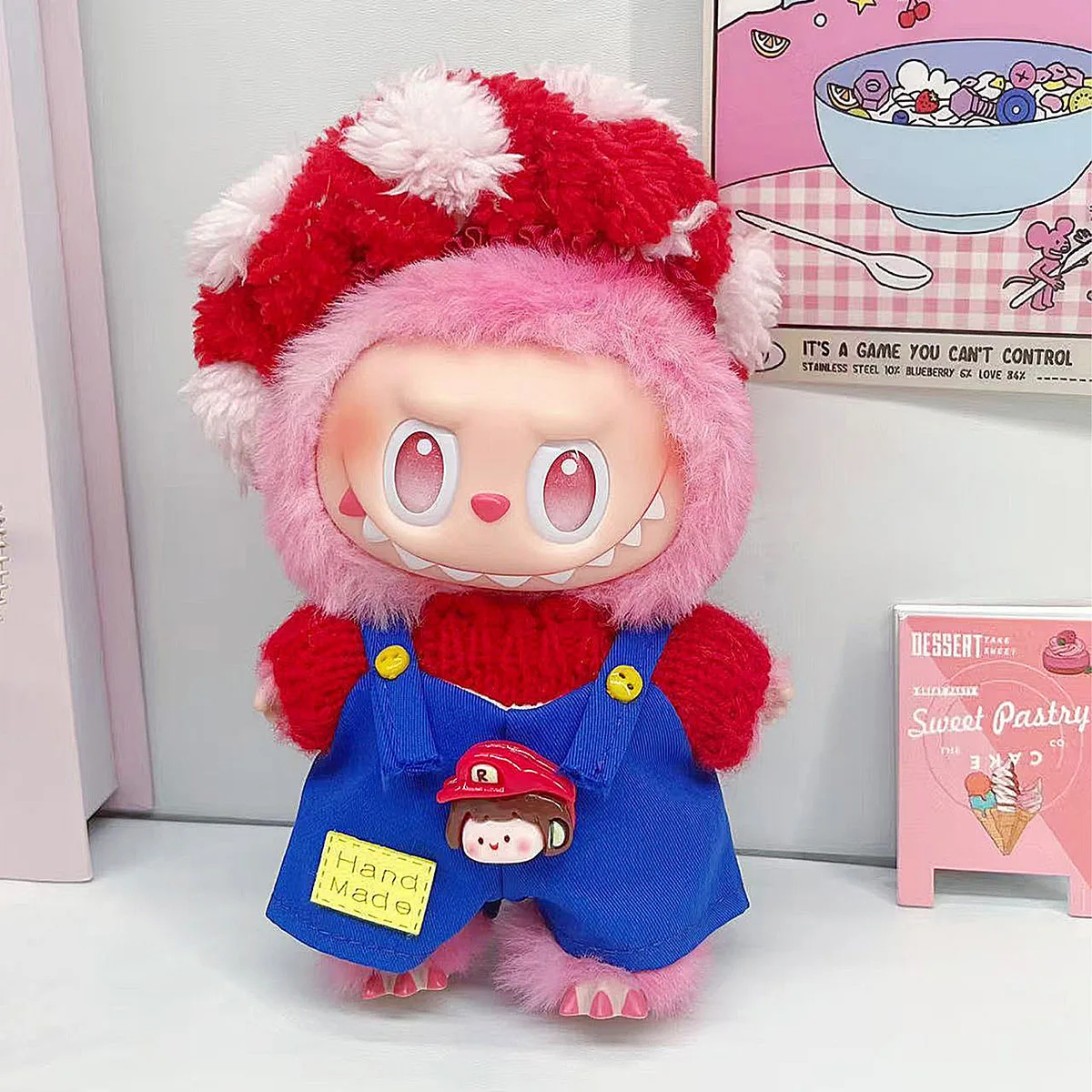 كيس نوم لطيف على شكل دمية قطيفة صغيرة على شكل رسوم كرتونية مع قناع عين لهدية ملابس لابوبو