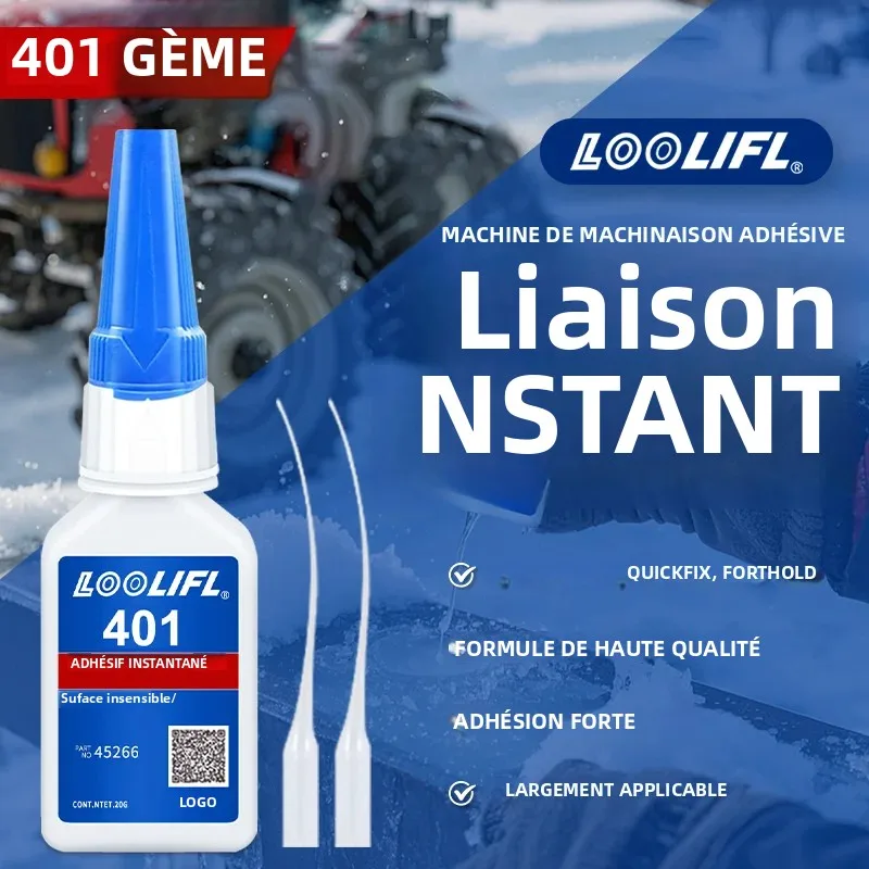 La nouvelle mise à jour 401 est une colle super puissante, sèche à 3 secondes, adaptée à la fabrication industrielle et à la réparation automobile. Très bonne adhérence et simple à utiliser.