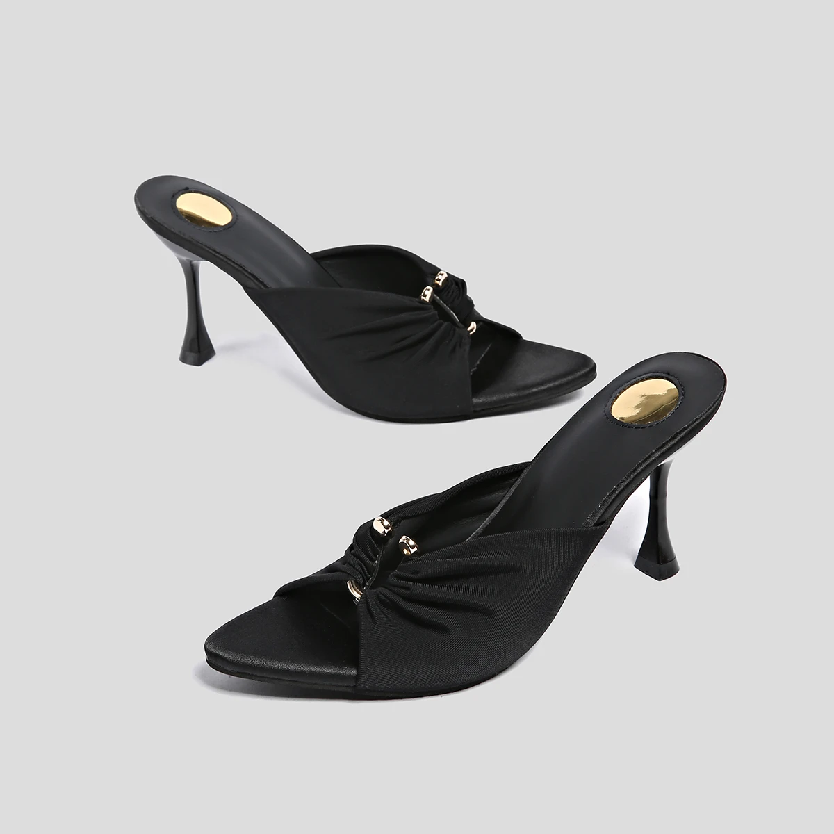 

Summer New Style Woman Slippers Fashion Open Toe Thin Luxury High Heel Shoes Street Style Stripper Party Slides Zapatos De Mujer