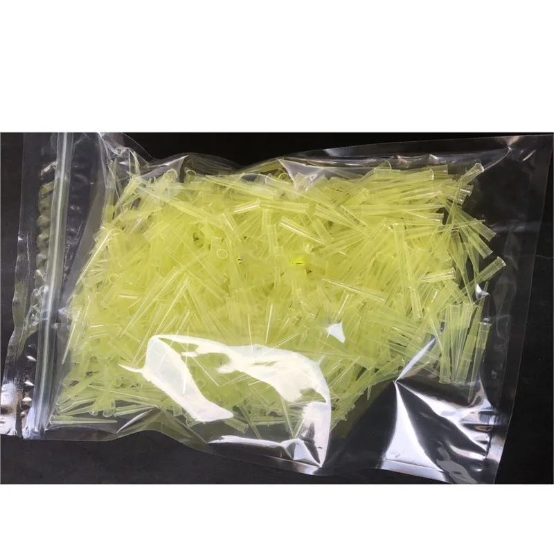 1000 ピース/ロット 200ul 0.2 ミリリットル黄色使い捨てプラスチックピペットのヒント地衣類調整可能なマイクロピペットピペット