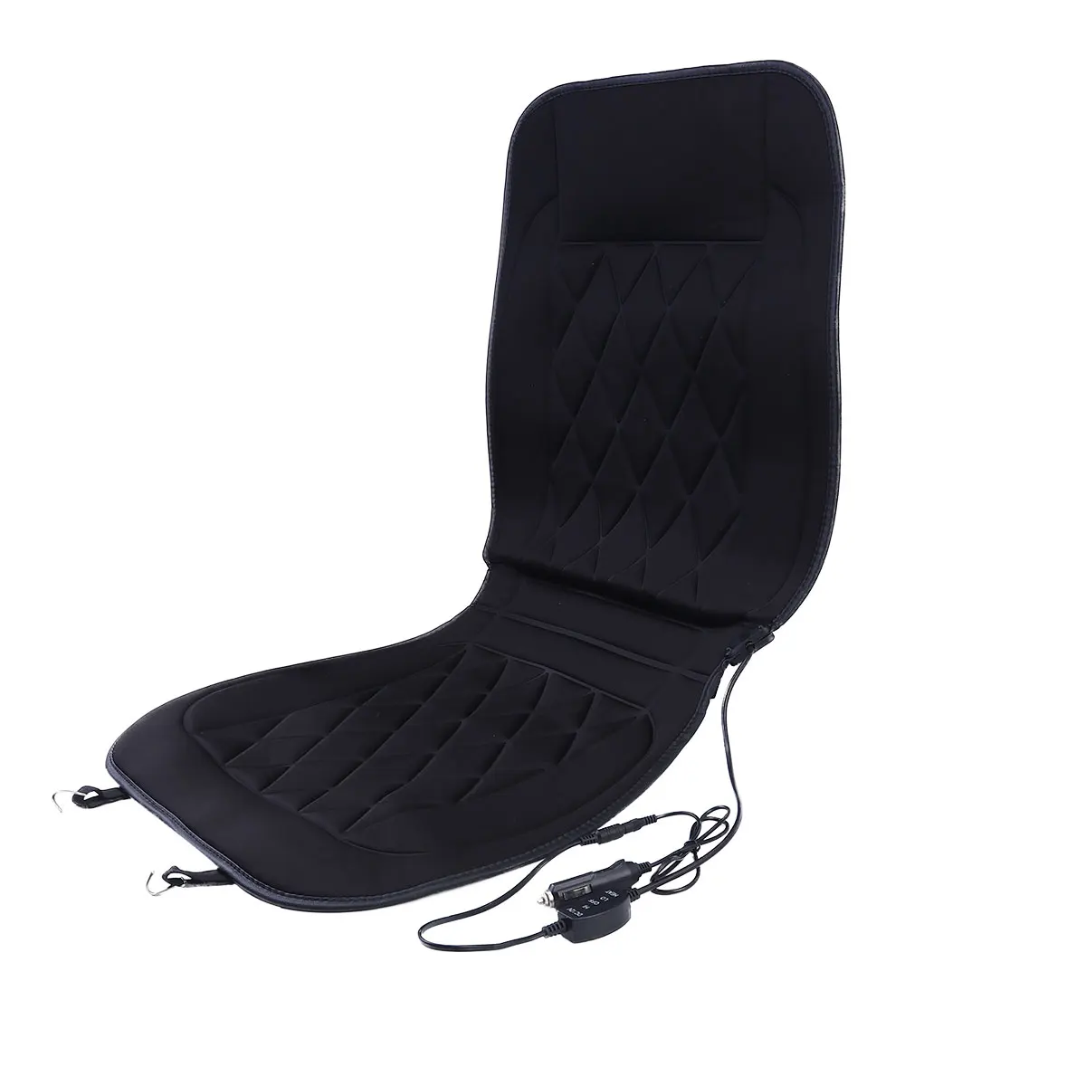 

Heated Car Seat Cushion Black Cover Fiber Material Temperature Control Heating Mat Protector Gift Choice Car Seat Pad Cover