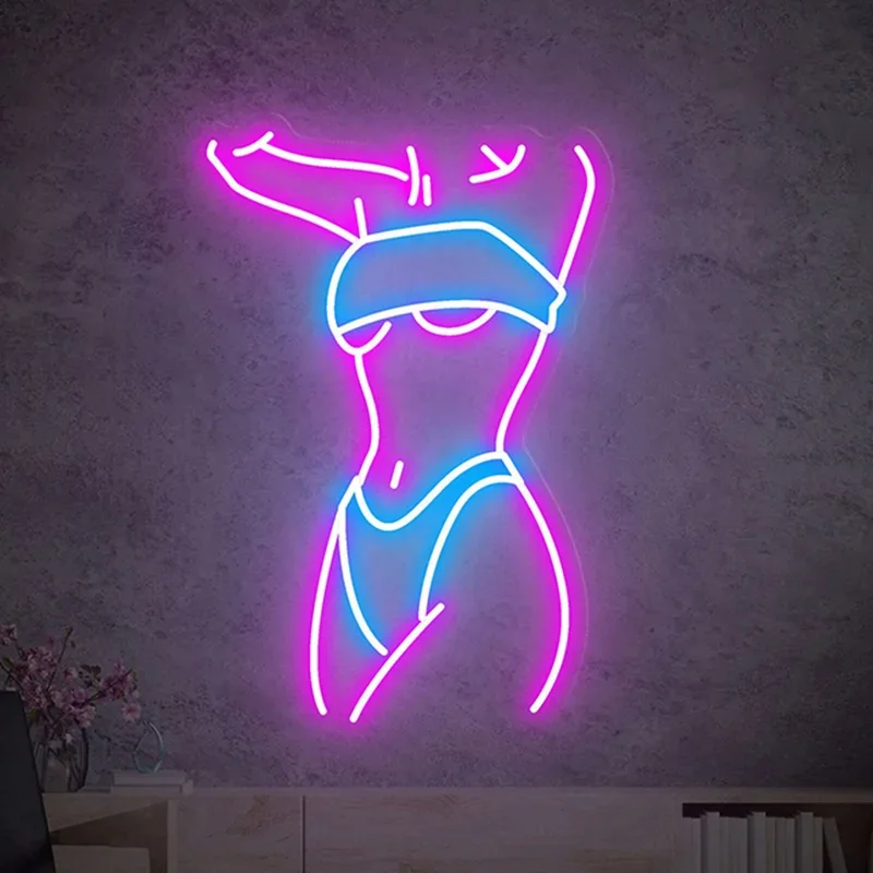 Girl Sexy Body Led Neon Sign Female Woman Figure Neon Lights Bedroom Wall Decoration Bar KTV Customized Night Light Lamp