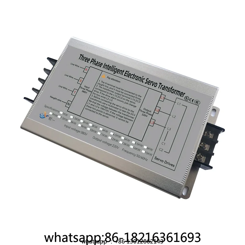 New 7.5KW Three-phase Intelligent Electronic Servo Transformer 380V To 220V To 200V 1KW/2KW/3KW/4KW/5KW/6KW/7KW