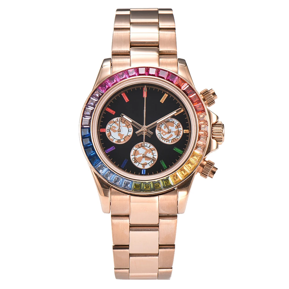 Custom Logo Rainbow Quartz Watch