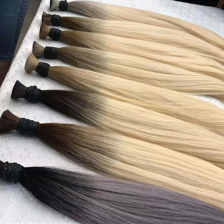 O cabelo humano em massa empacota extensões, cor loira, envio cultivado para o brasil, 613, seu 100 300, mega