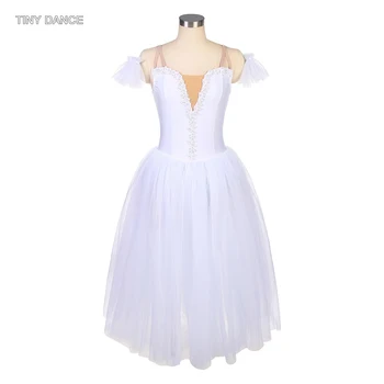 Child & Adult Long White Ballet Dance Romantic Tutu with 5 Layers of Tulle Tutu Dress Stage Performance Costume 18012