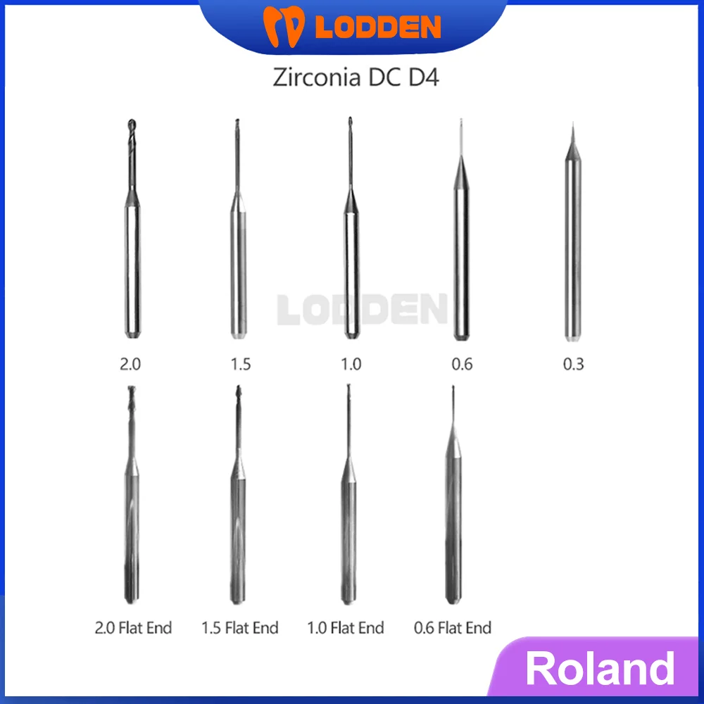 Dental Milling Burs Cutting Zirconia For Roland DWX50 DWX51D DWX52 D4 DC Diamond Coating Dental Lab CAD CAM Grinding Tool