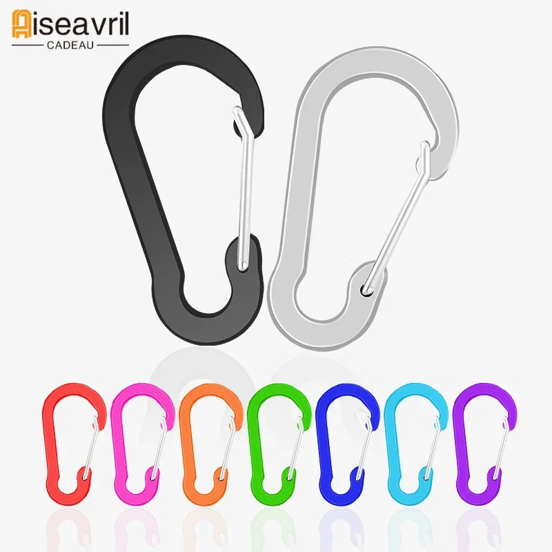 

5PC Mountaineering Buckle Outdoor Camping Multi Functional Quick Hanging Stainless Steel Spring Buckle Safety Buckle