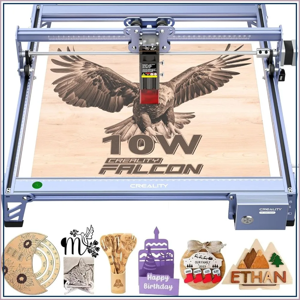 

High Precision 10W Laser Engraver, 0.06mm Accuracy, 72W Cutter for Wood Metal Acrylic Leather, 15.7"x16.3" Workspace