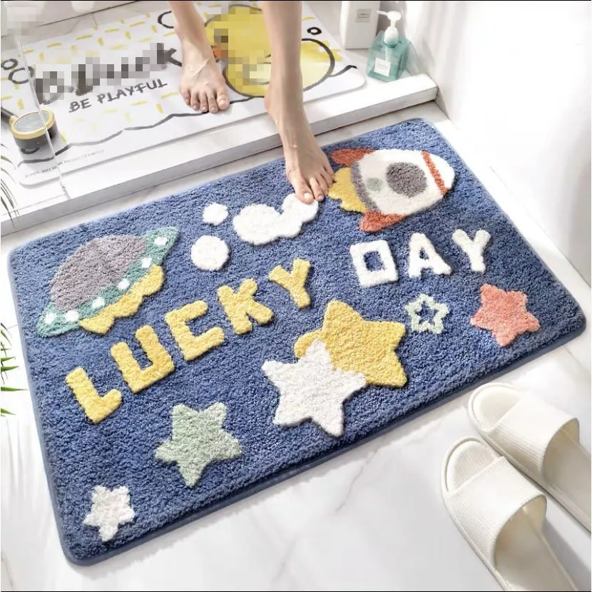 Home Bathroom Thicken Anti-slip Floor Mat Water Absorbing Quick Drying Foot Mat Entrance Doormat Living Room Bedroom Bedside Rug