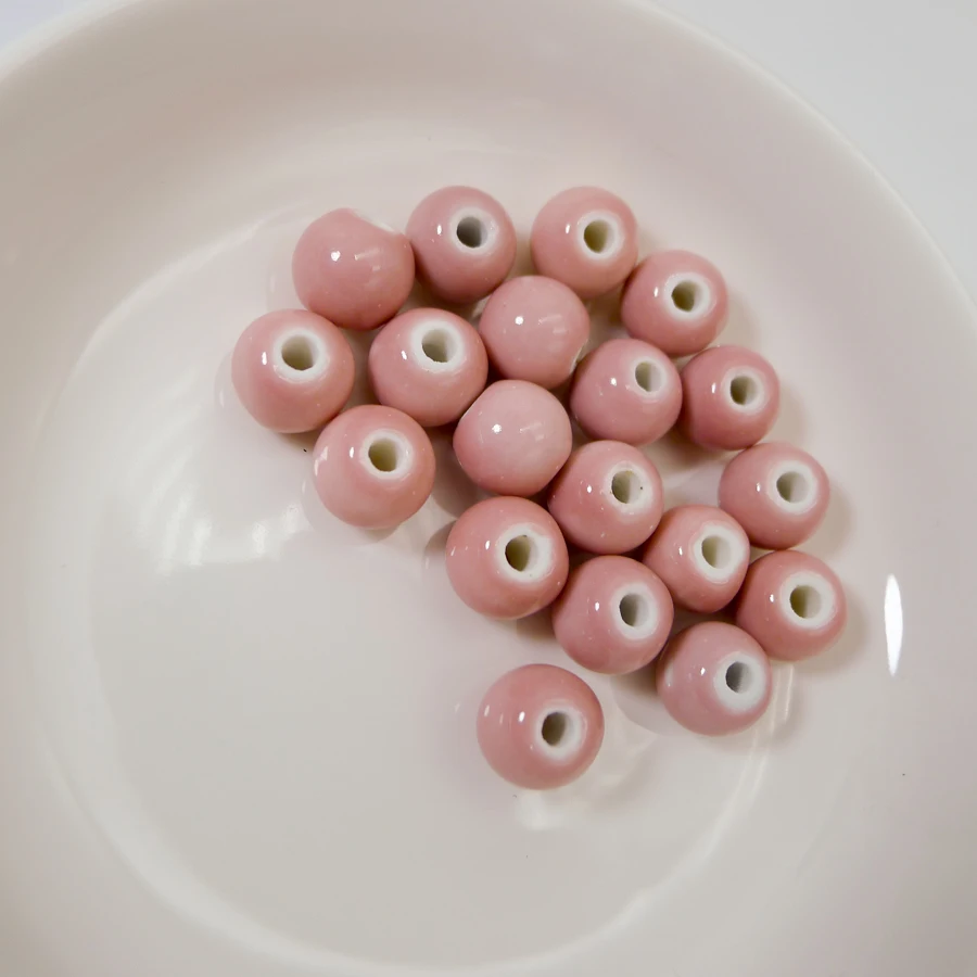 10# 40pcs Jingdezhen Ceramic Beads  Round  Not Silicone Porcelain Bead For Jewelry Making 10mm  Beads #A306C