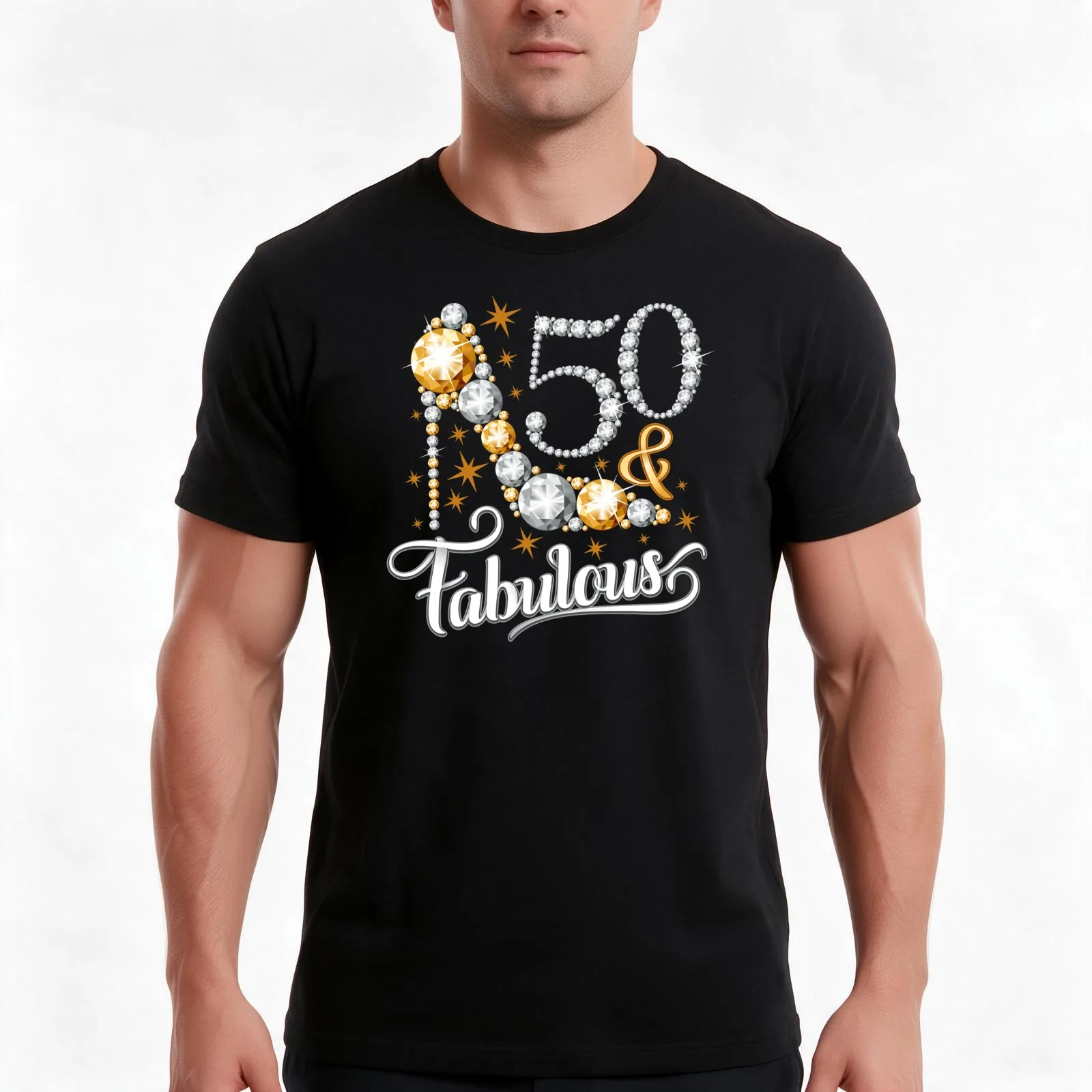 50th Birthday T-Shirt, Summer Casual Cotton Tee, Oversized Streetwear Tops, Vintage Graphic Print, Loose Fit Short Sleeve