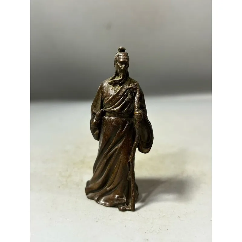 model of an old man traveling the world, sand table aquarium decoration, miniature figurine