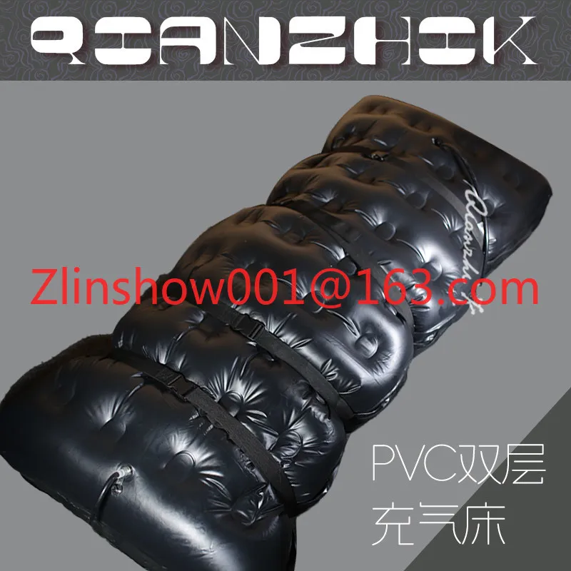Double layer double chamber extruded inflatable bed PVC latex vacuum bed inflatable mattress