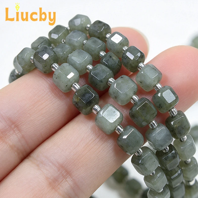 Natural Gray Flash Labradorite Faceted Cube Loose Beads Healing Calming Energy Stone 4/6/8mm for DIY Bracelet Necklace Supplies