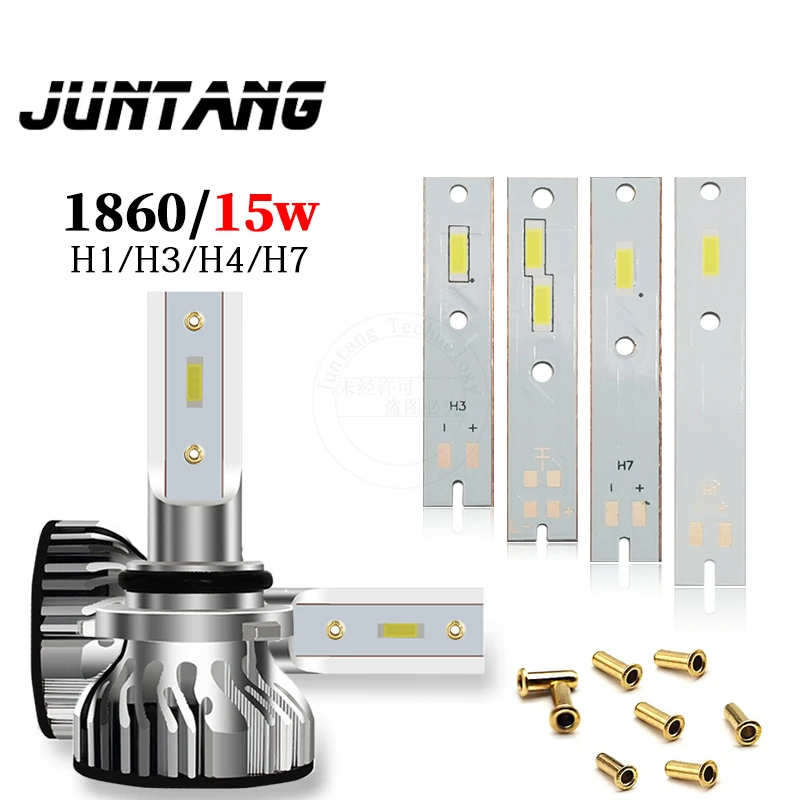 Modyfikacja świateł samochodowych C6 o dużej mocy 1860 LED knot 15W wysoka jasność CSP biały koralik świetlny H1 H3 H4 H7 światła mijania światła drogowe