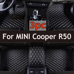 Custom Automotive Car Floor Mats For MINI Cooper R50 2004 2005 2006 Auto Luxury Leather Men Women Car Mats Full Coverage