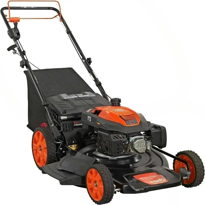 22 in 201cc Select  6 Speed CVT High Wheel RWD 3-in-1  Walk Behind Self Propelled Lawn Mower, Black