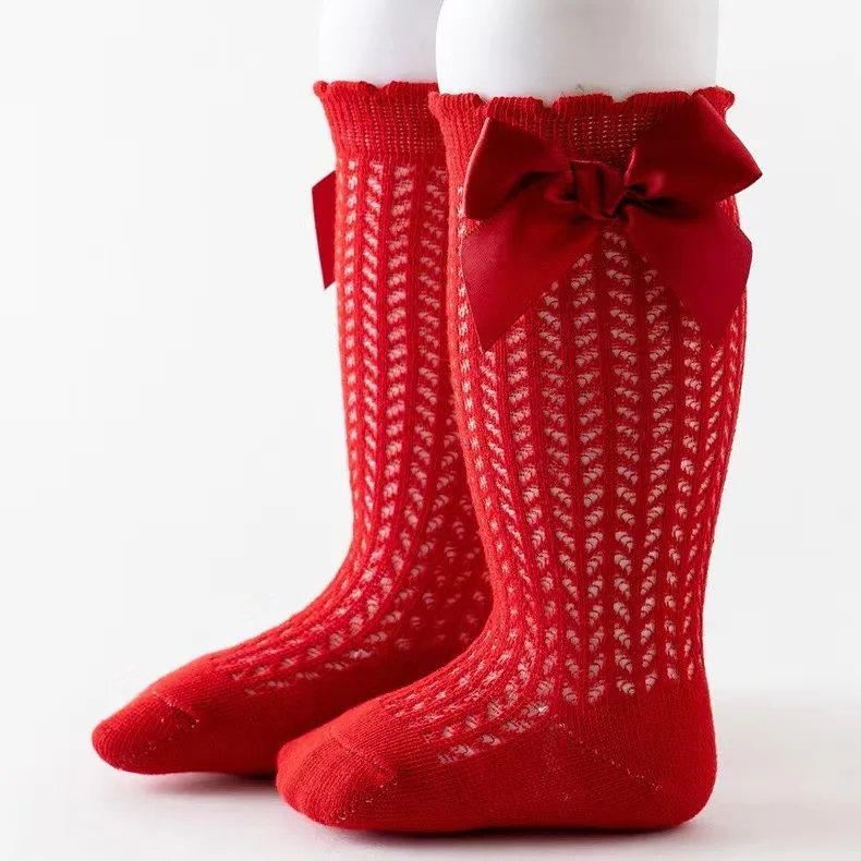 Chaussettes en Maille Respirante pour Bébé Fille de 0 à 3 Ans, avec Nministériels d Mignon, Décontractées et Solides, Nouvelle Collection Printemps Automne 2024