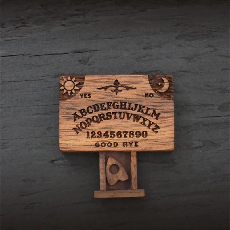 Mini Ouija Board Wooden Emotional Love Drawer Retro Miniature Spirit Board Handmade Talking Divination Tools Desk Decoration