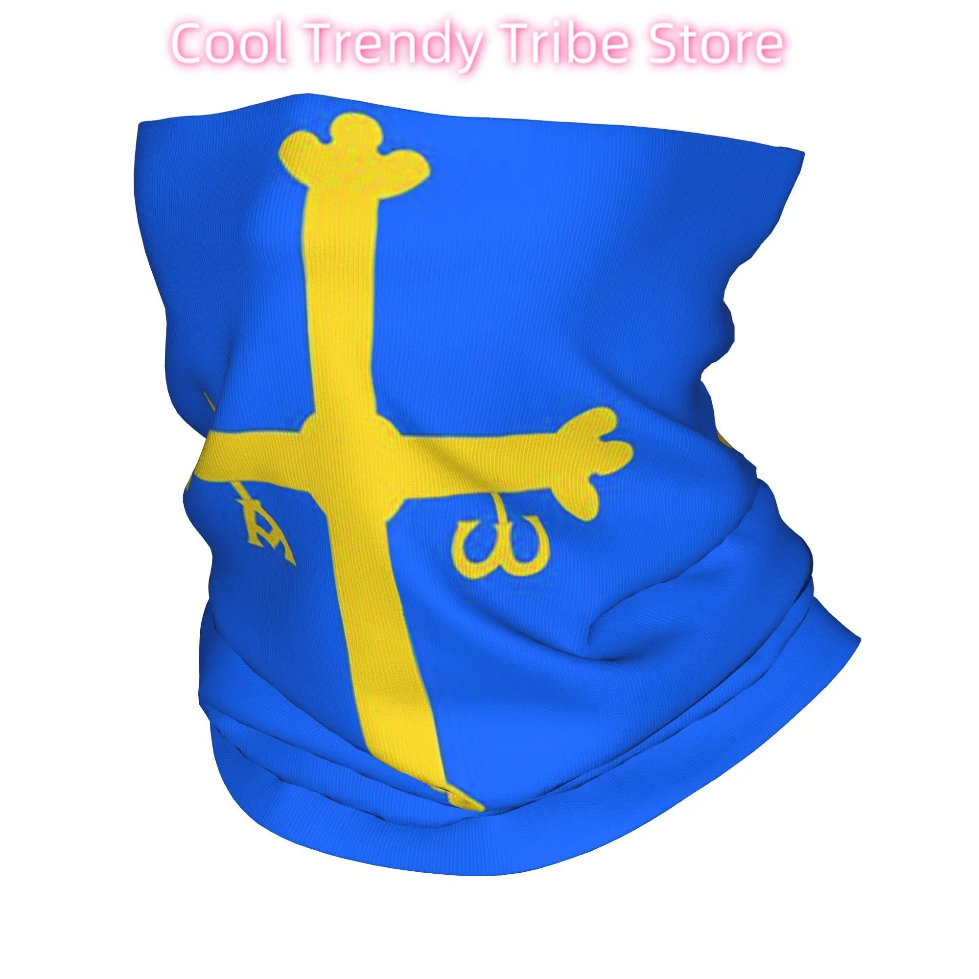 Bandana mit Asturien-Flagge, Halsschutz, bedruckter Gesichtsschal, Mehrzweck-Kopfbedeckung, Outdoor-Sport, für Männer, Frauen, Erwachsene, die ganze Saison