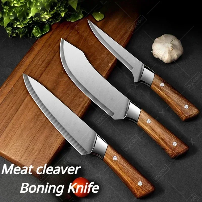 WXCOO Kitchen Knife Japanese Meat Cutting Knife Cleaver Butcher Knife Pork Boning Knife Shaving Knives with Cover