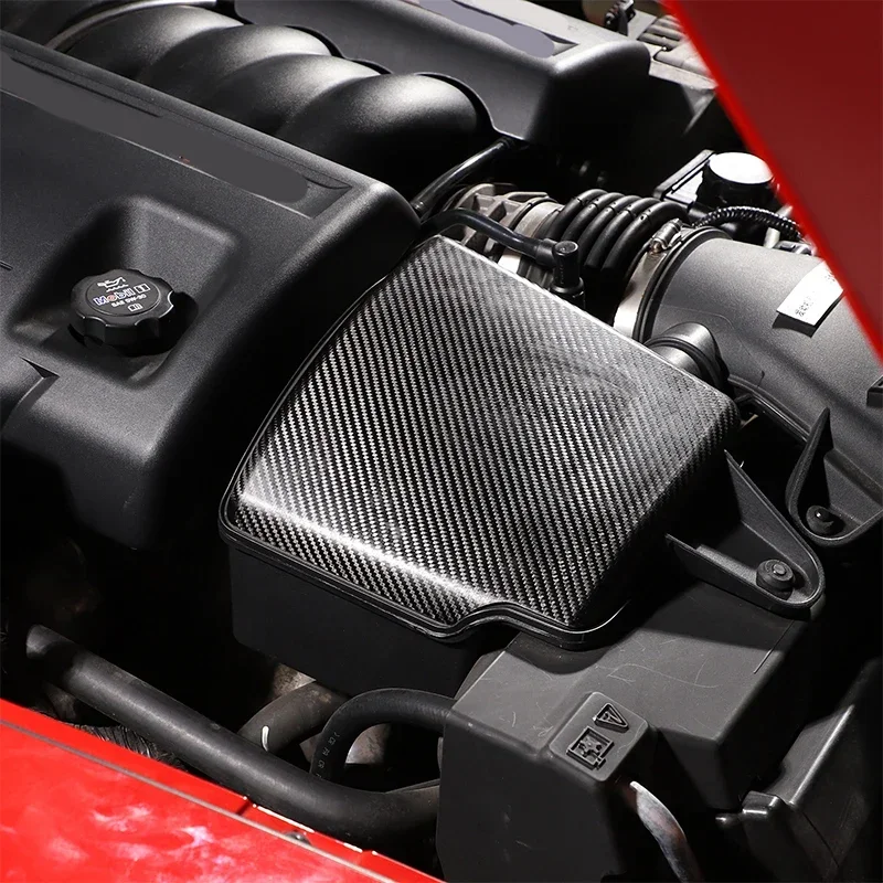 

For 2005-2013 Chevrolet Corvette C6 Real Carbon Fiber Car Air Filter Protective Cover Sticker Decorative Protective Accessories