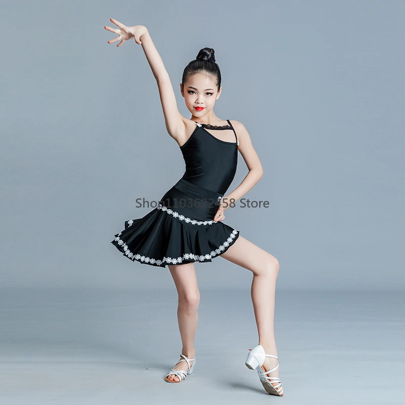 Tango Samba Costume Girls Ballroom Dance Competition Dresses Kids Rumba Latin Dance Dress Girls Dance Practice Clothes Children