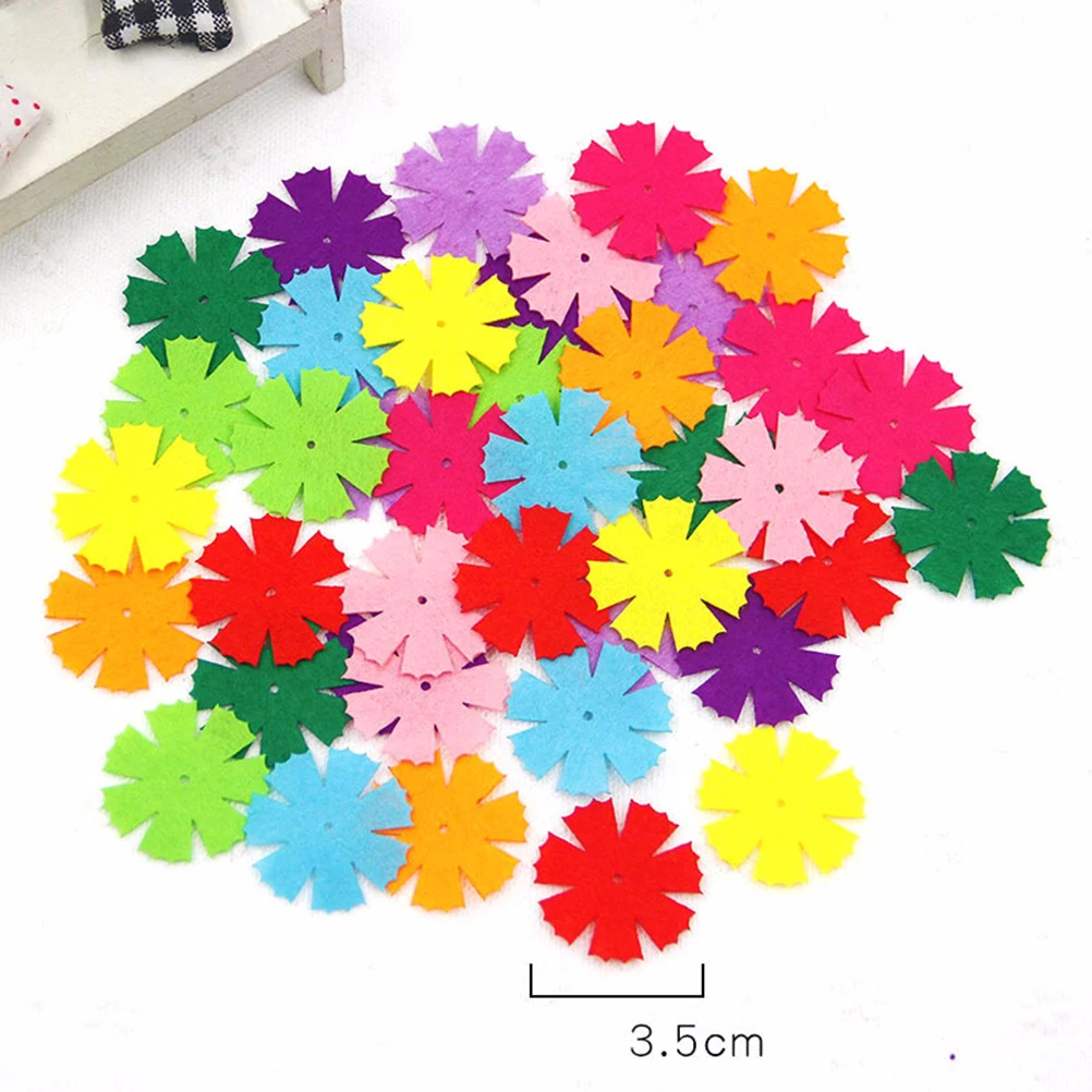 

5 Sets Felt Flowers DIY Supplies Assorted Colors Sizes Children Craft Embellishment Home Decor Scrapbooks Greeting Cards Holiday