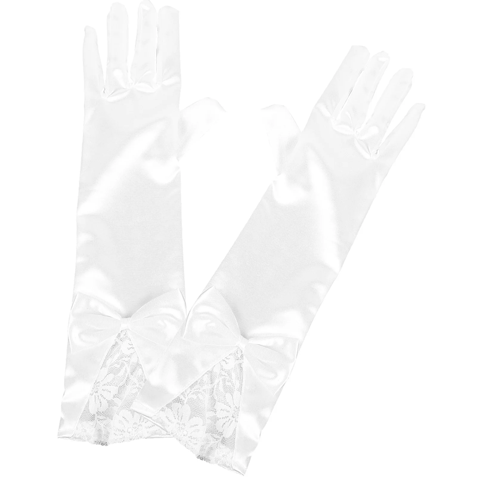 1 Pasang Sarung Tangan Pengantin Aksesori Gaun Pengantin Elegan Renda Panjang untuk Sarung Tangan Pengantin Pesta Prom dan Ulang Tahun