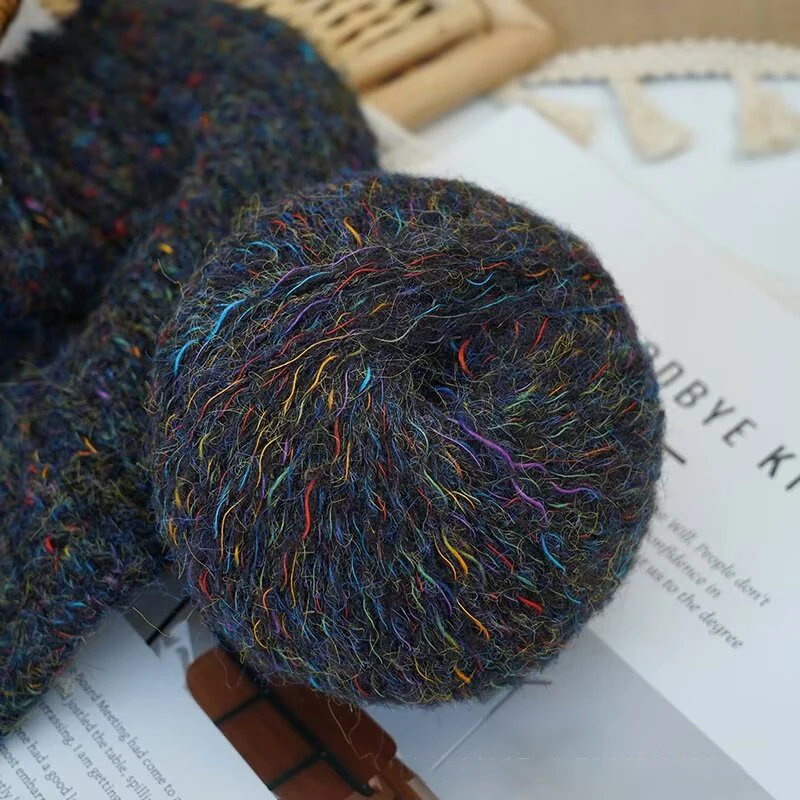50g 210M Alpaca สีสันอบอุ่นเส้นด้ายหนาเส้นด้ายถักที่มีสีสันเข็มถักมือถักเส้นด้าย 40% Alpaca 20%Mohair