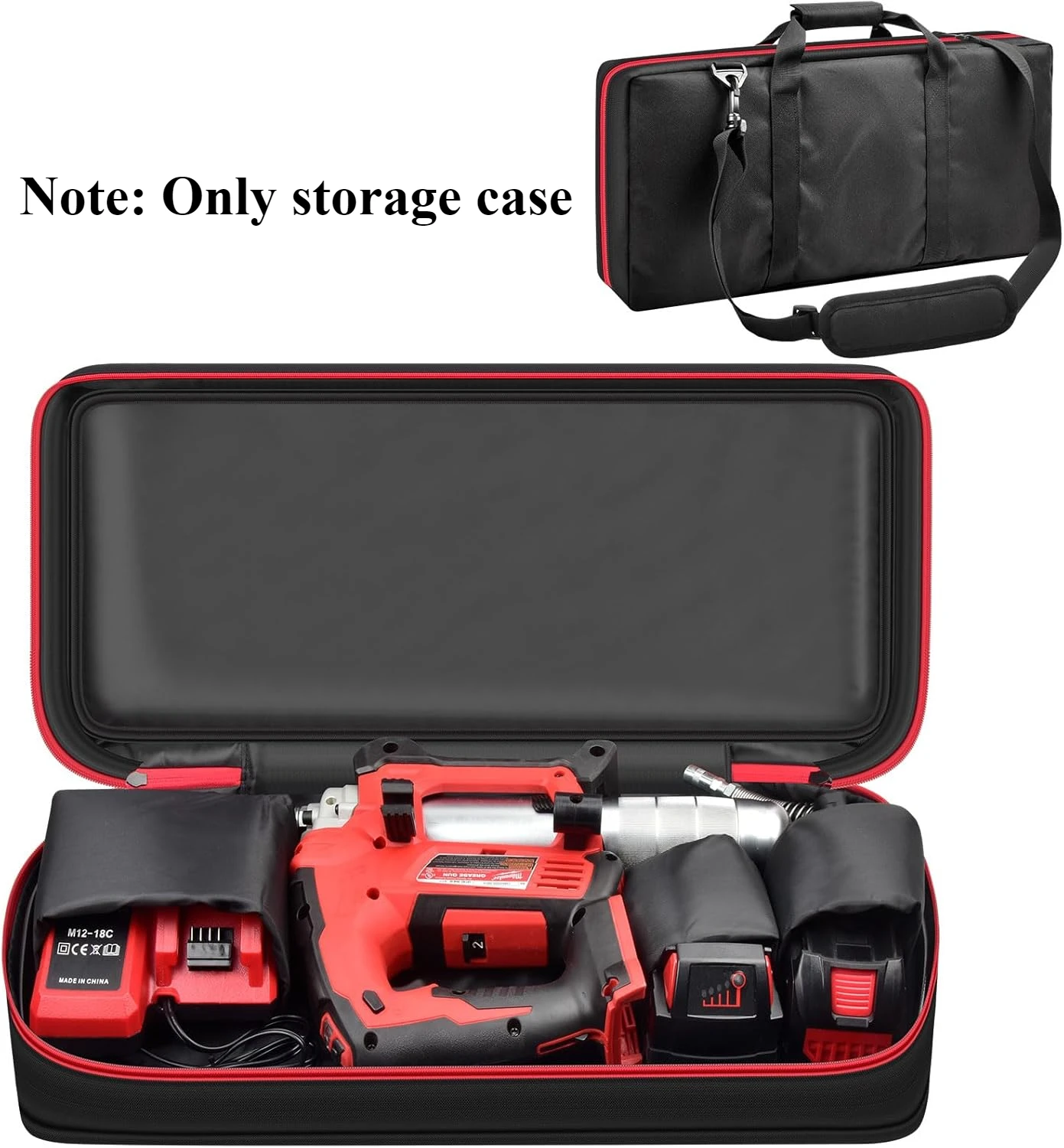 (CASE ONLY)Case Compatible with Milwaukee 2646-20 M18 / 2646-21ct M18 Grease Gun, Bare Tool Portable Carrying Storage Organizer