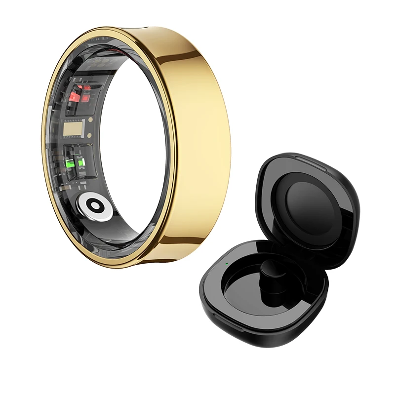 

R09 Смарт-кольцо для мужчин и женщин с чехлом для зарядки, монитор температуры здоровья и сна, срок службы батареи 60 дней для телефона Android IOS
