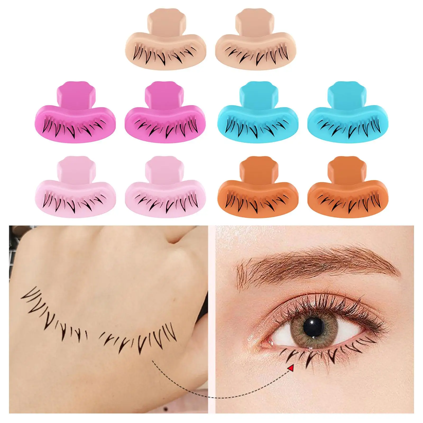 2Pcs under Eyelash Stamper, Lazy DIY Lower Lashes Eyelash Template for Beginner