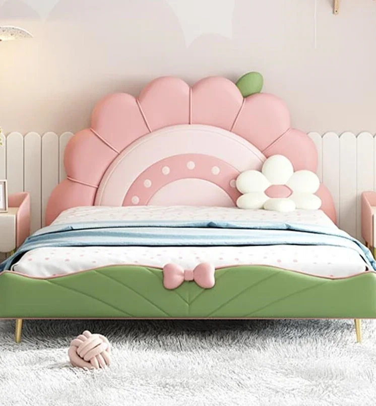 

Sunflower Princess Bed Girl Flower Fairy Single Older Child Pink Sweet Girl Sunshine Flower Baby Children's Bed