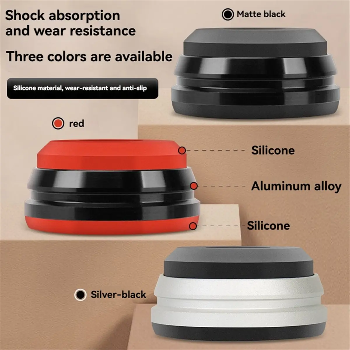 (A94Z] 4PCS HiFi Shock Spikes Aluminium Alloy Silicone Isolation Feet for Audio CD HiFi Amplifier Speaker Turntable Player A