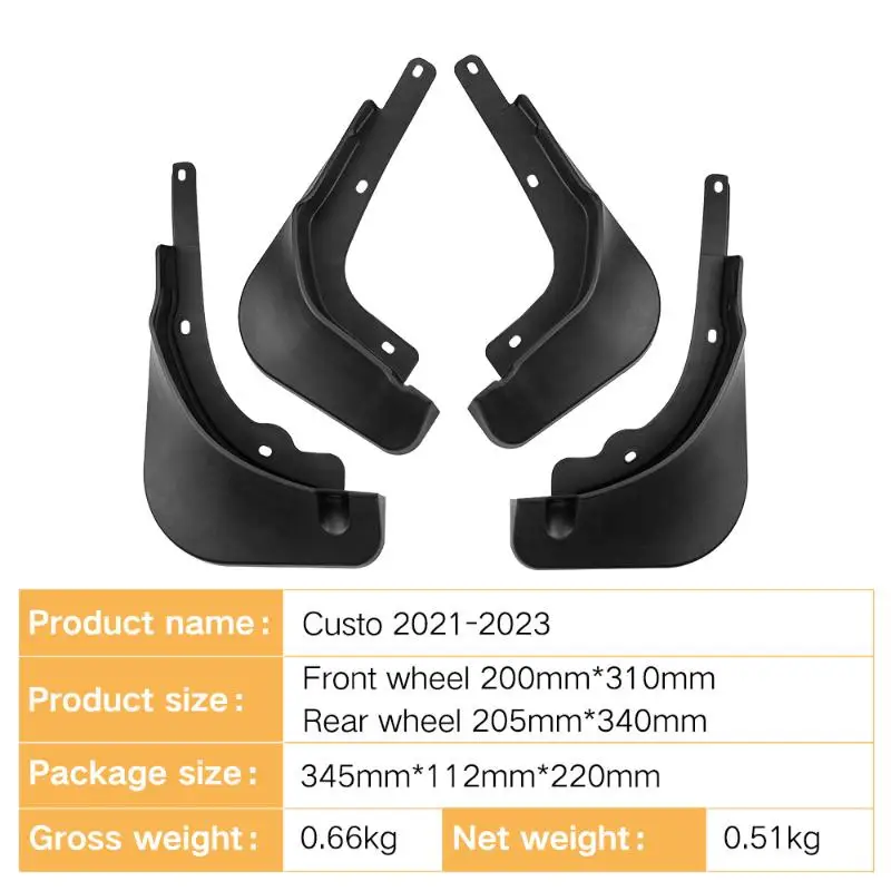 4PCS For Hyundai Custo 2021-2023 Mudguards Mudflaps Fender Mud Flap Splash Guards Accessories