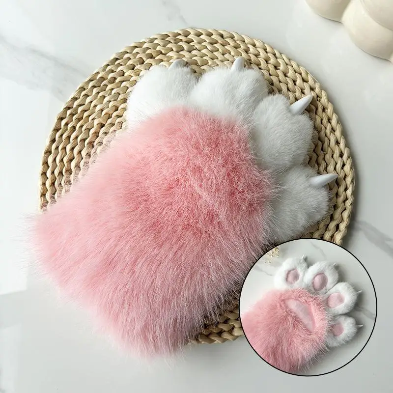 1 Stück Neuer Plüsch-Cosplay-Katzenpfoten-Handschuh, verdickter Cartoon-Katzenkrallen-Quetsch-Handschuh, flauschige Requisiten – Detail 8