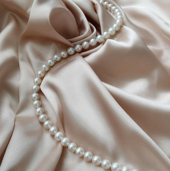 

Custom Woman Pearl Necklace 7-8mm Round Freshwater Pearls White With Pink Overtone Natural Pearls String Bead For Making Jewelry