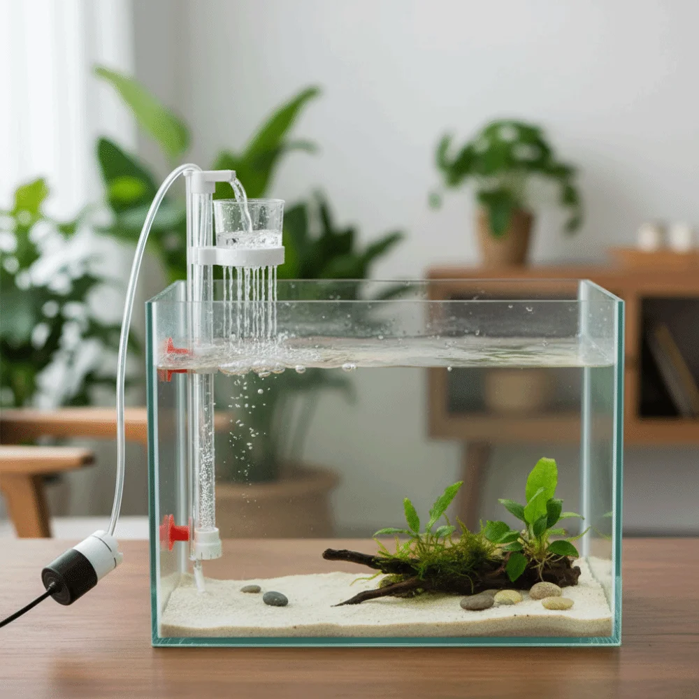 Detachable Aquarium Water Changer Efficient Powerful Suction Fish Waste Collector Reverse Air Lift Aquarium Bottom Poop Cleaner