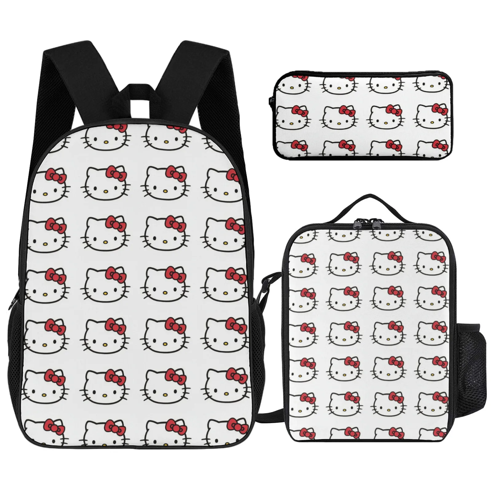 

Hello Kitty Mochila Printed School Bag 17Inch School Teenager'S Backpack 17 Inch Pencil Case School Backpack Lunch Bag