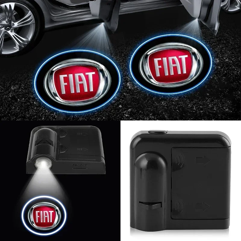 Autotür Willkommen Courtesy Shadow Projektorlampe LED HD Logo Licht Autozubehör für FIAT 500 Grande Stilo Freemont Punto