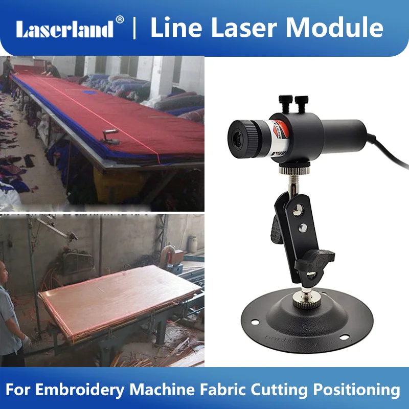 Red Line Laser Module Focusable Projector Locator Marker for Embroidery Machine Cloth Woodworks Cutting Sawmill Alignment