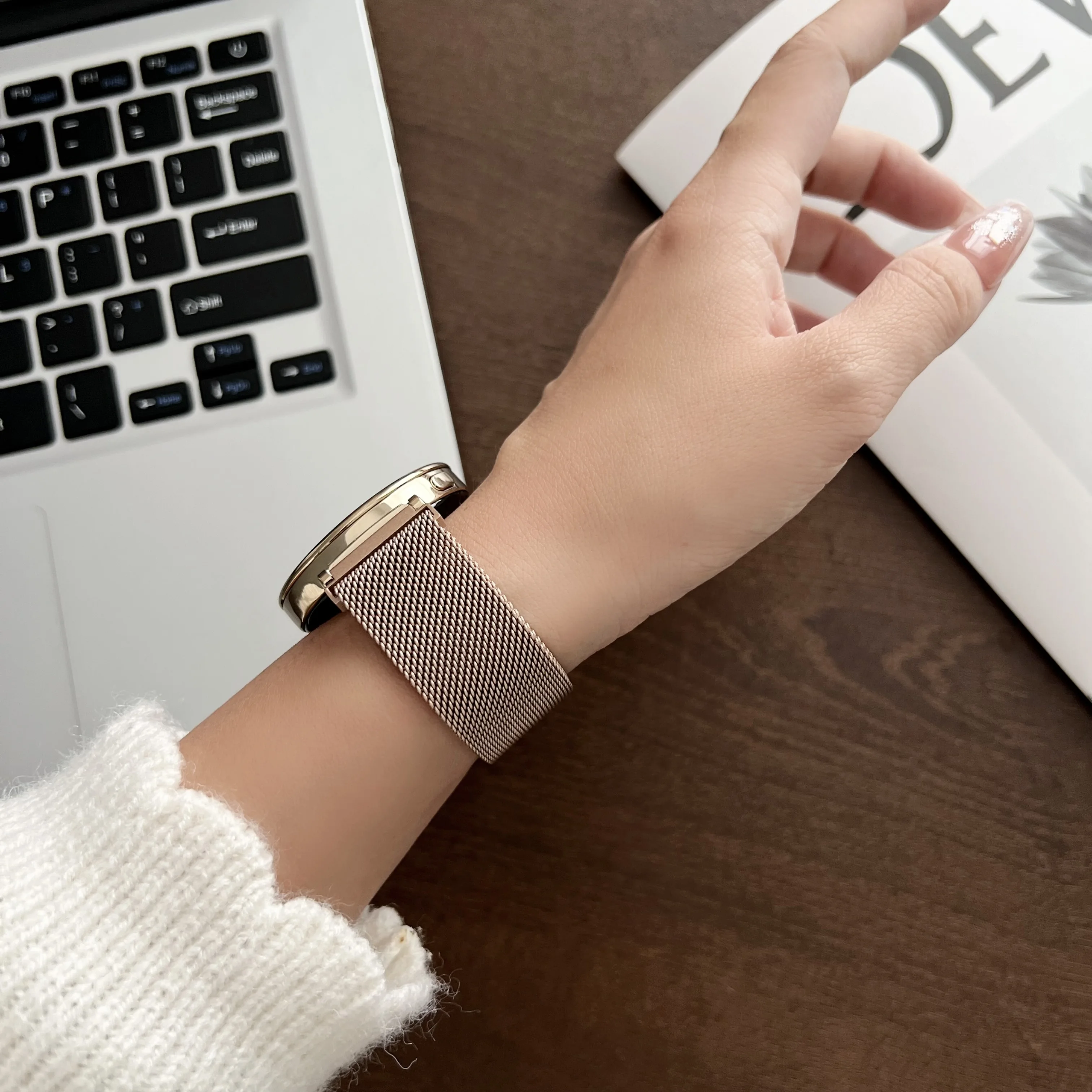 18mm 22mm 그라데이션 밀라노 스테인리스 스틸 손목밴드 가민 venu4 41mm 45mm 스마트워치 스트랩 여성용